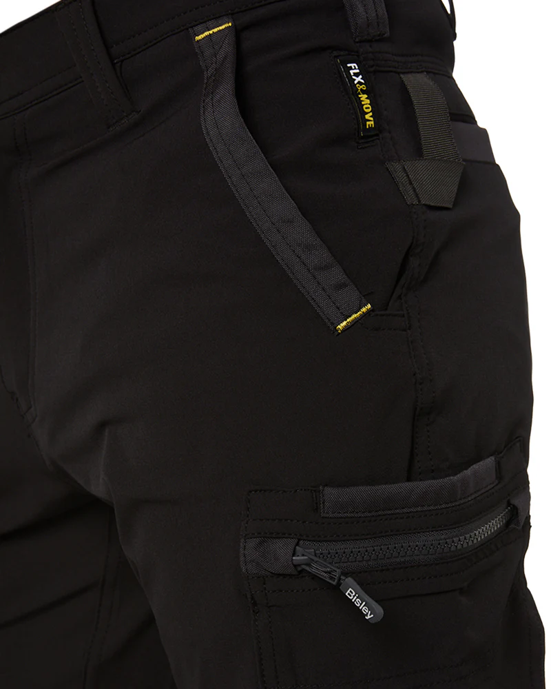 Flex and Move 4-Way Stretch Zip Cargo Short - Black