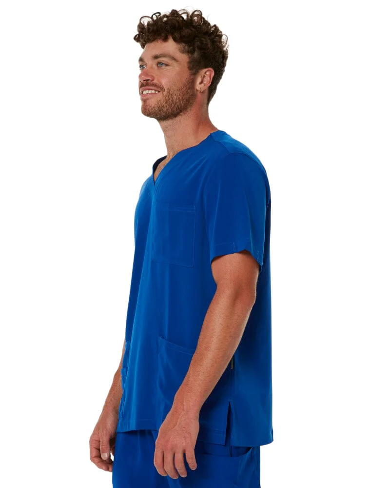 Avery V Neck Scrub Top - Electric Blue