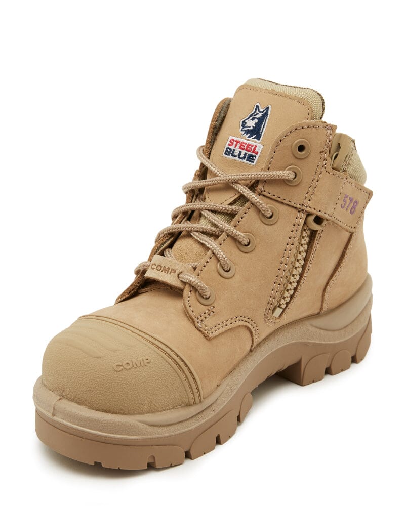 Ladies Parkes Zip Side Composite Safety Boot - Sand