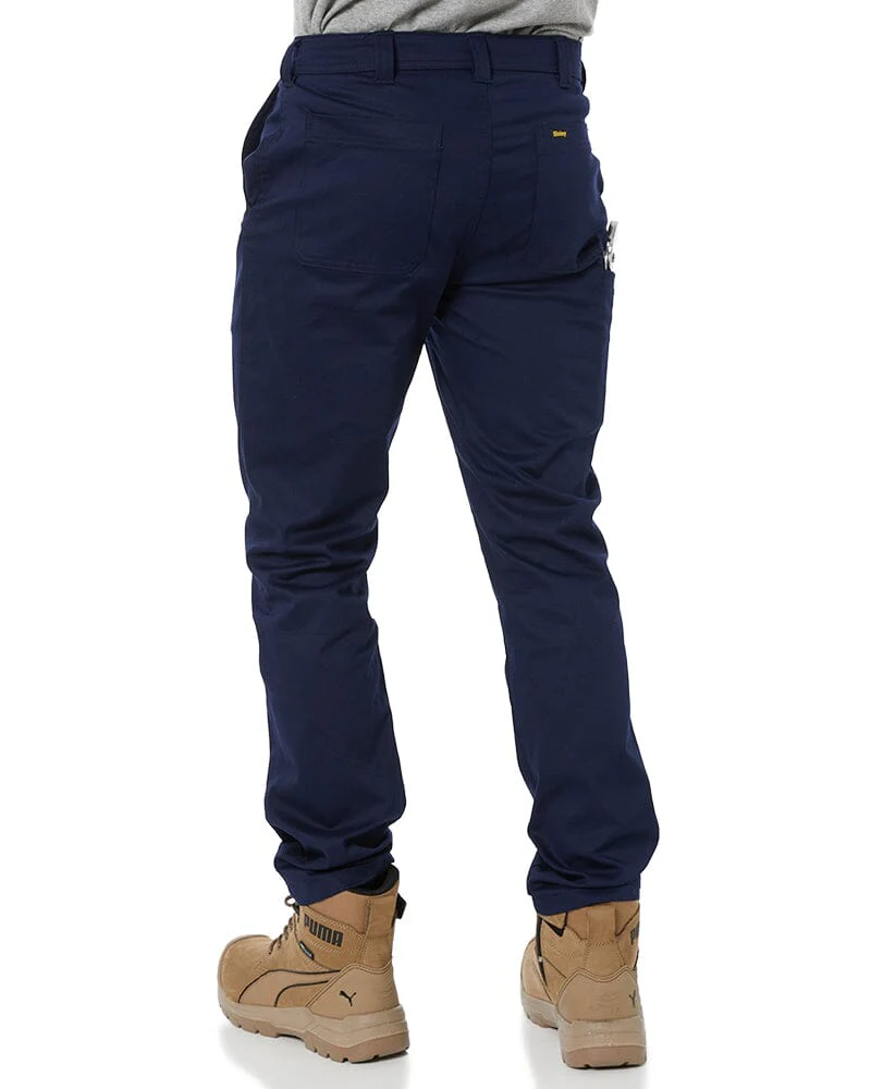 Stretch Cotton Drill Work Pants - Navy