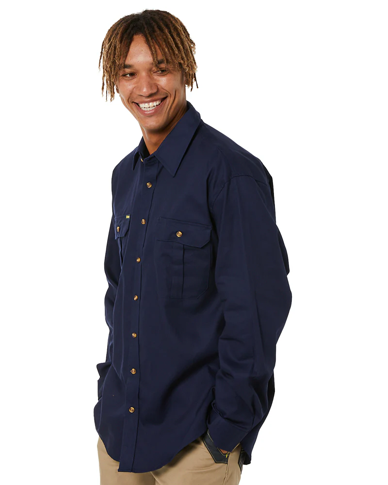 Original Cotton Drill LS Shirt - Navy