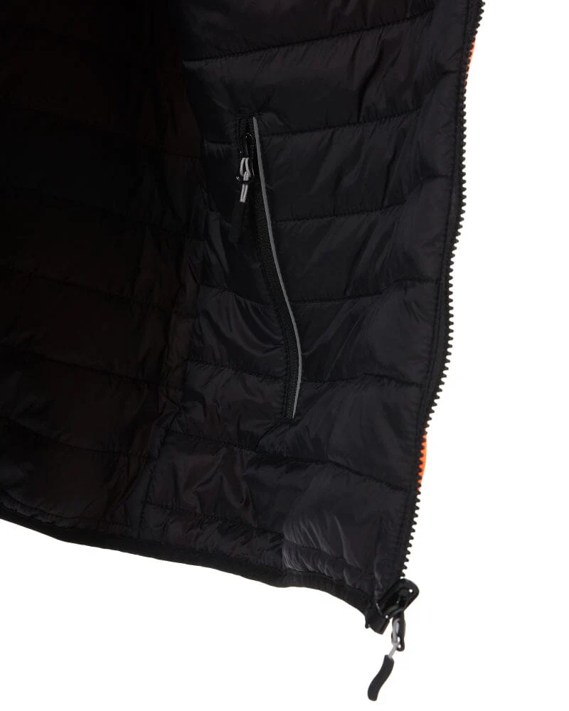 Taped Hi Vis Reversible Puffer Vest - Orange