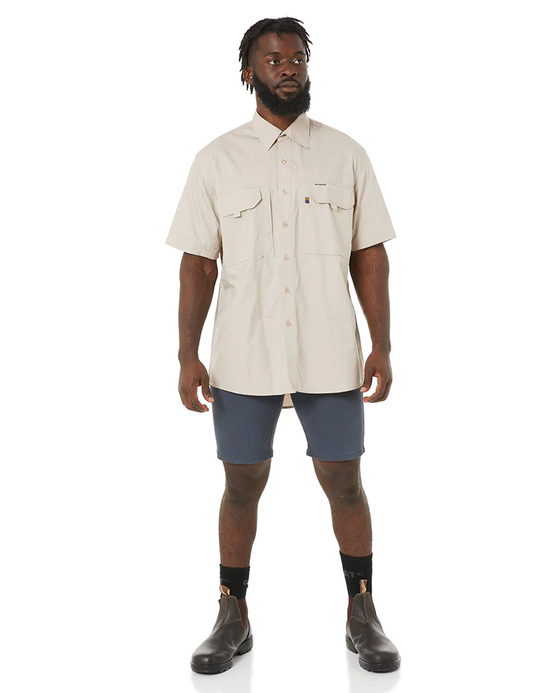 Cotton Stretch Jean Short - Gunmetal Blue