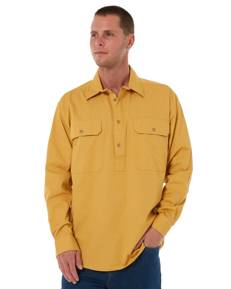 Closed Front Cotton Twill Shirt LS - Yellowstone