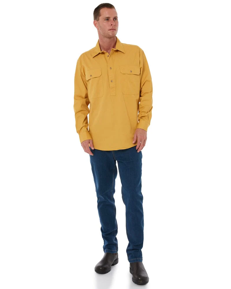 Closed Front Cotton Twill Shirt LS - Yellowstone