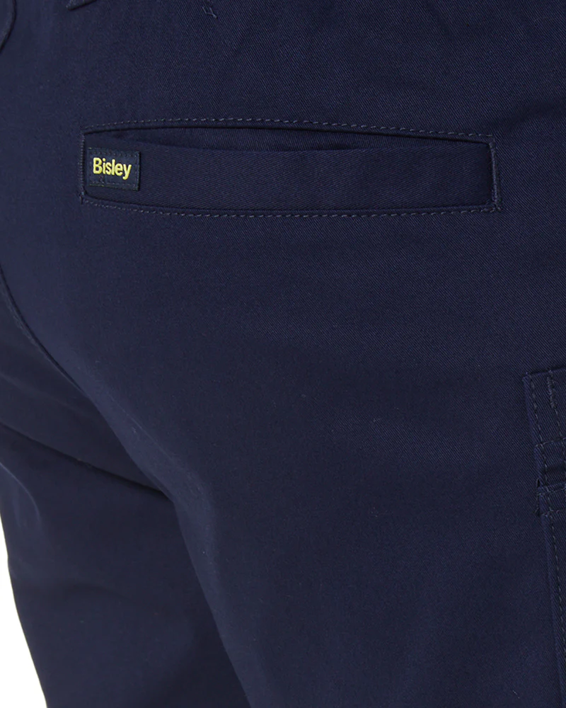 Stretch Cotton Elastic Waist Cargo Short - Navy