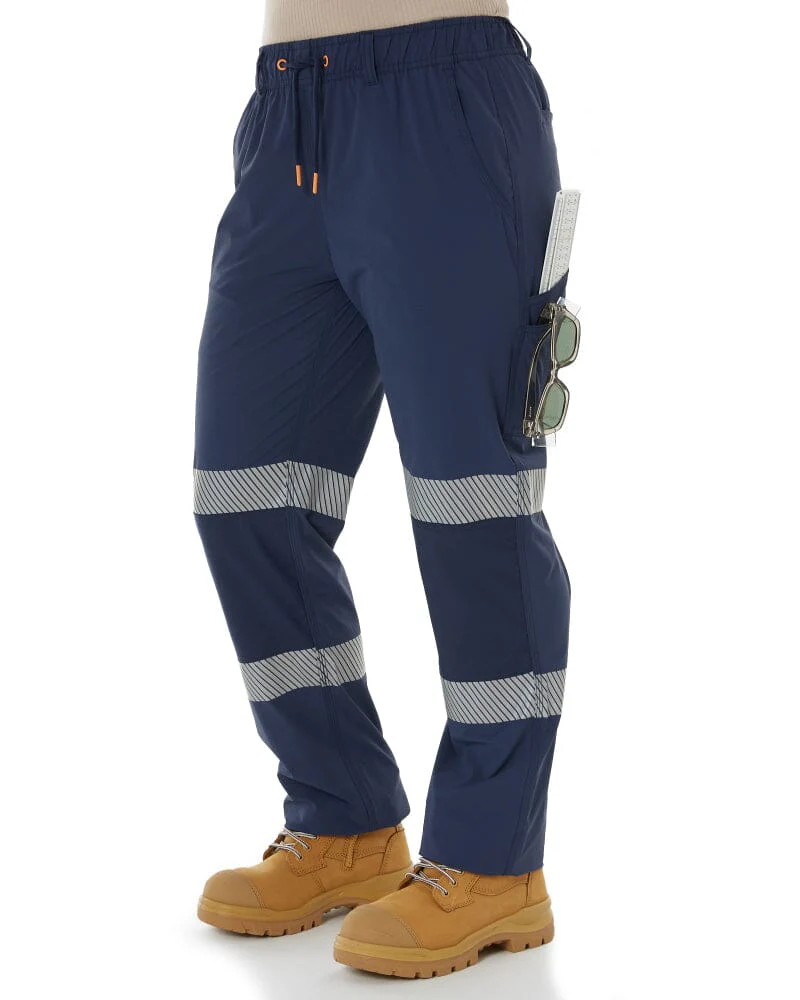 Tradies Womens Z-Lite Comfort Taped Pant 2 Value Pack - Navy