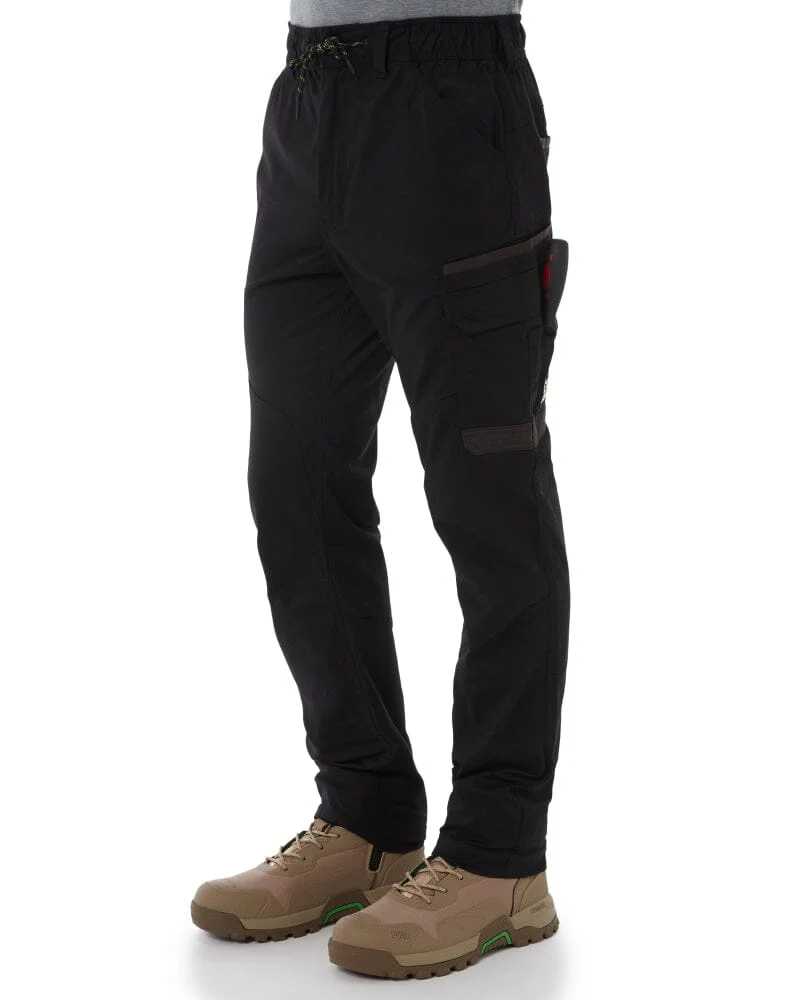 WP-12 Elastic Waist Stretch Ripstop Work Pant - Black