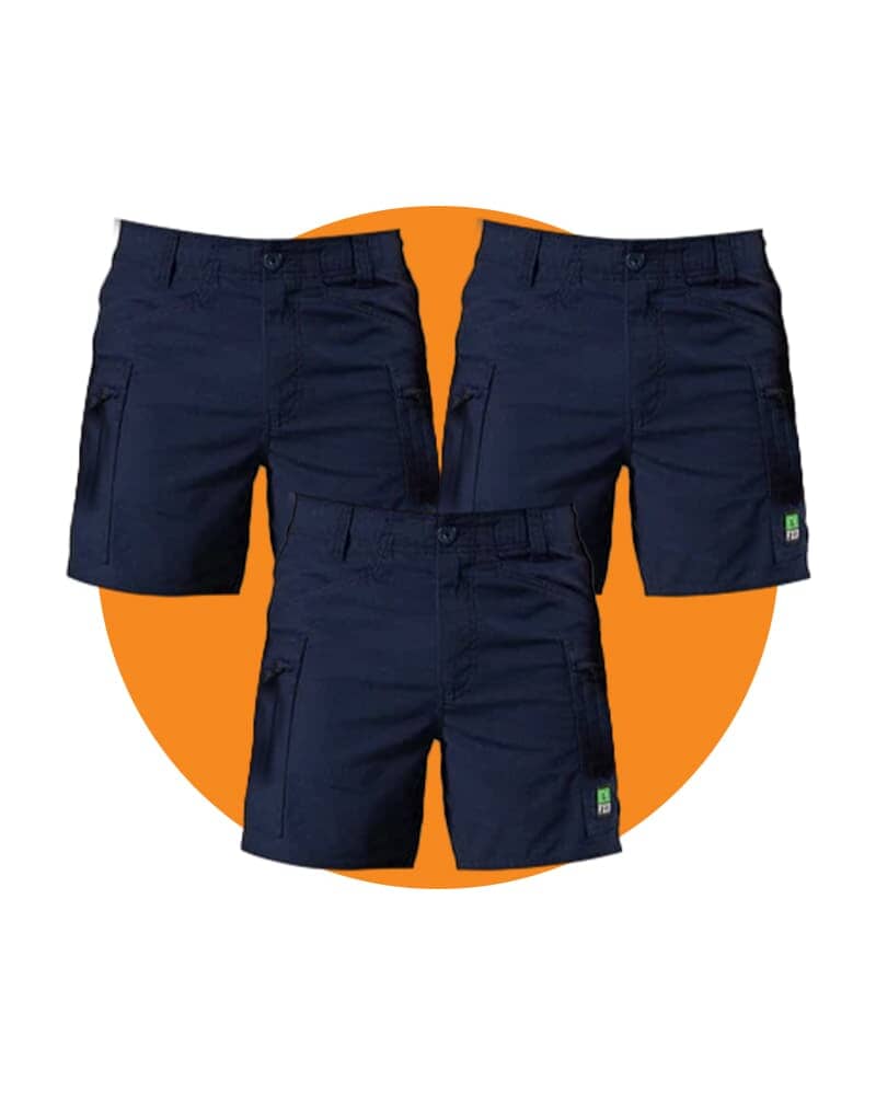 Tradies WS-6 Comfort Waist Stretch Cargo Short Value Pack - Navy