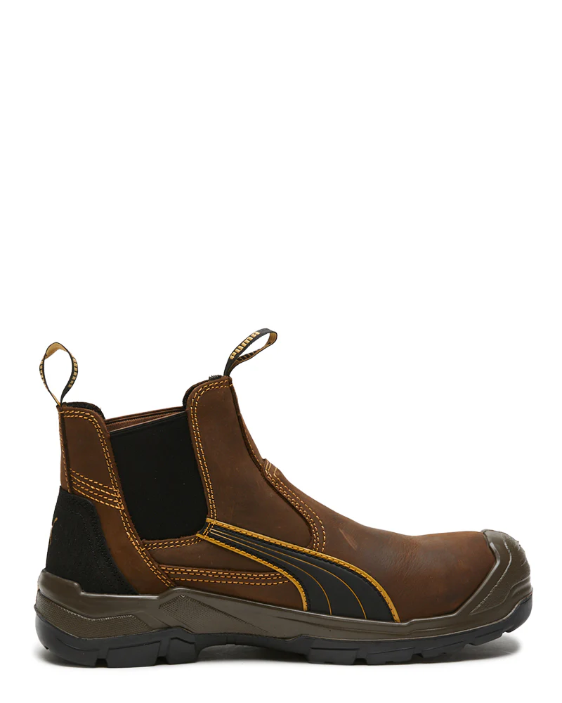 Tanami Scuff Cap Elastic Sided Boot - Brown/Yellow