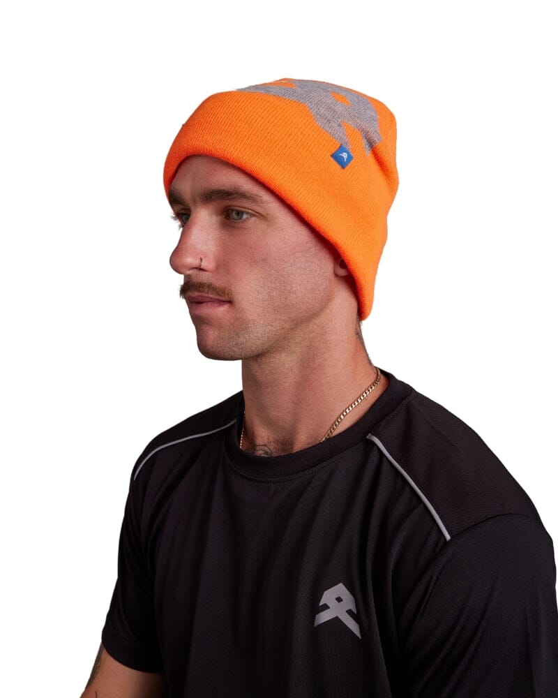 Knit Logo Beanie - Hi Vis Orange