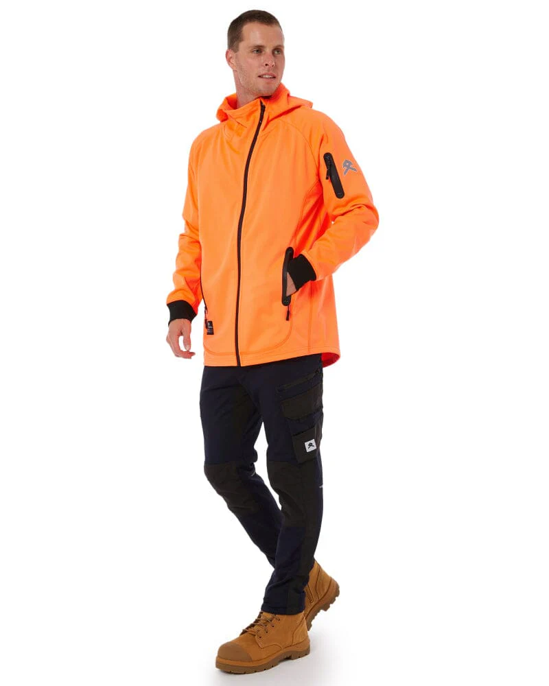 Tech Stretch Soft Shell Jacket - Hi Vis Orange