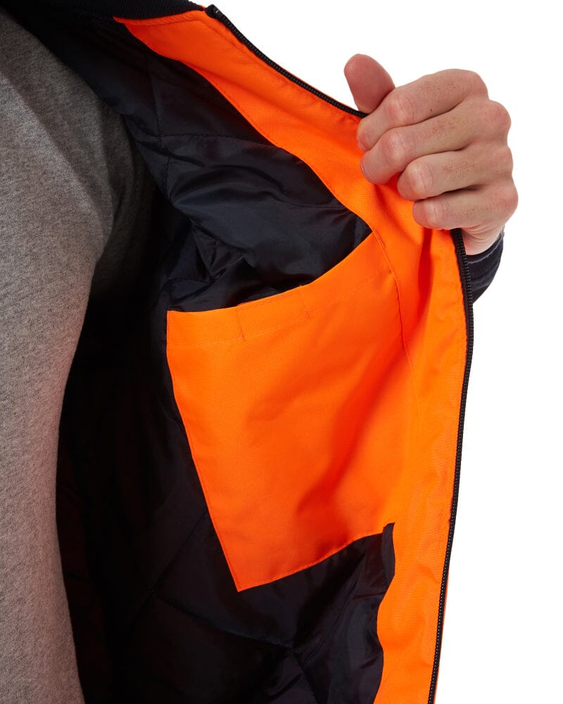 Hi Vis Bomber Jacket - Orange/Navy