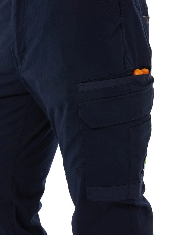 WP-12C Cuffed Elastic Waist Stretch Ripstop Work Pant - Navy