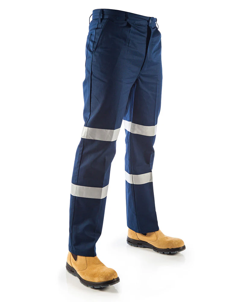 Middle Weight Double hoops Taped Pants - Navy