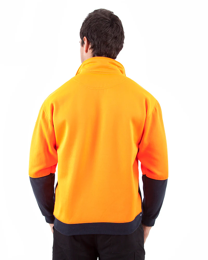 Half Zip Sweat Shirt LS - Orange/Navy