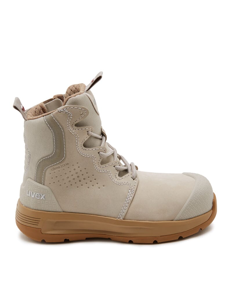 Womens 3 x-flow Zip Side Safety Boot - Cement/Tan