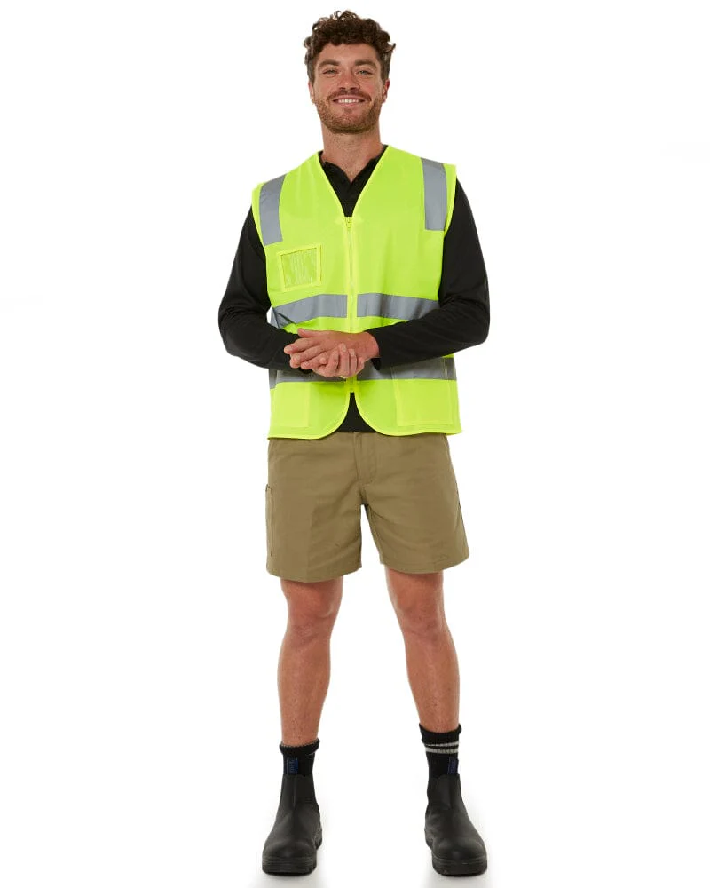 Taped Hi Vis Safety Zip Vest - Yellow
