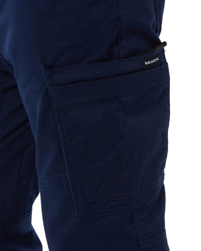 Elastic Waist Cuffed Pant - Navy