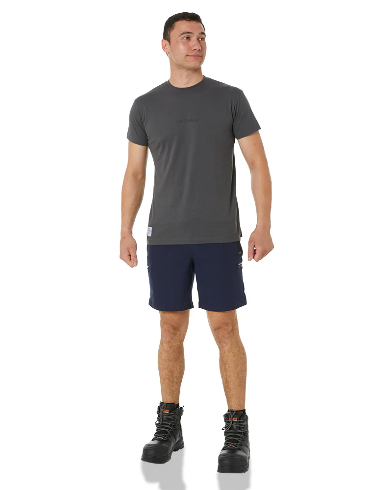 Flex and Move Tradie 4 Way Stretch Elastic Waist Cargo Short - Navy