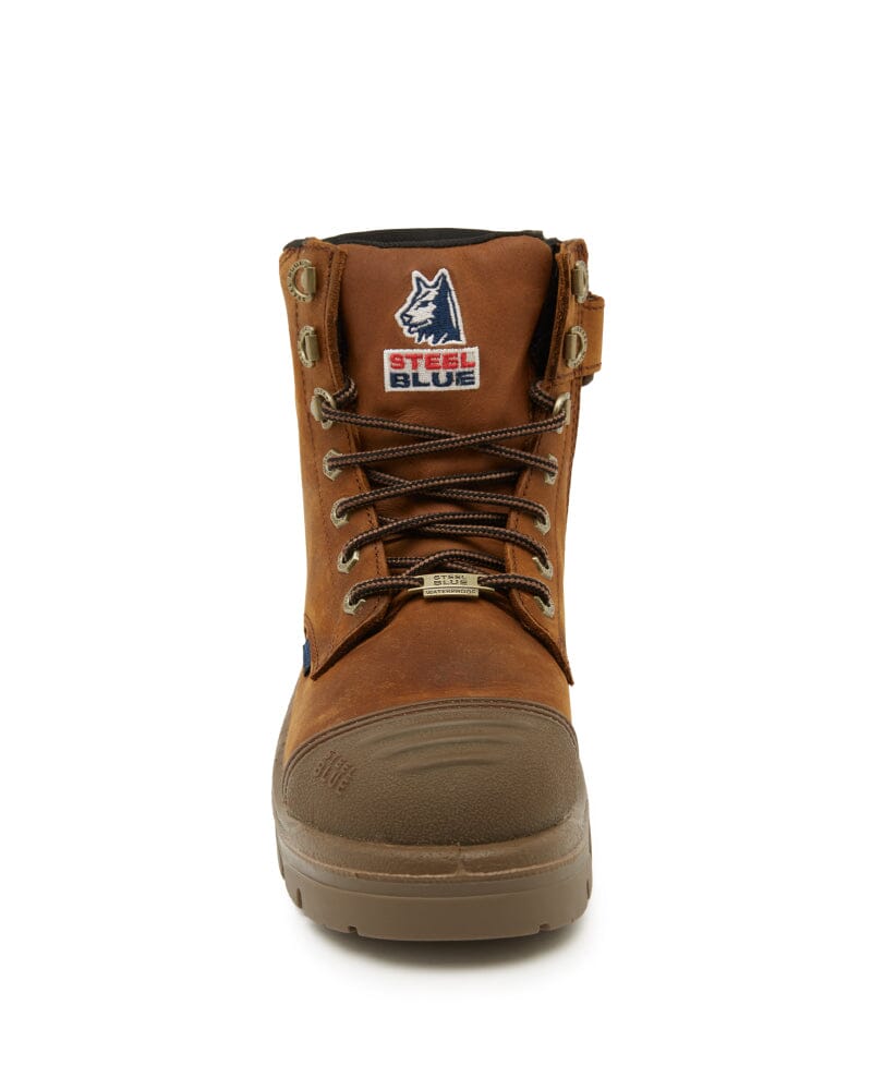 Argyle Zip Scuff Cap Waterproof Safety Boot - Distressed Brown