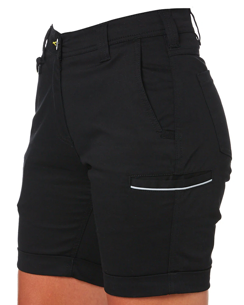 Tradies Womens Stretch Cotton Short 2 Value Pack - Black
