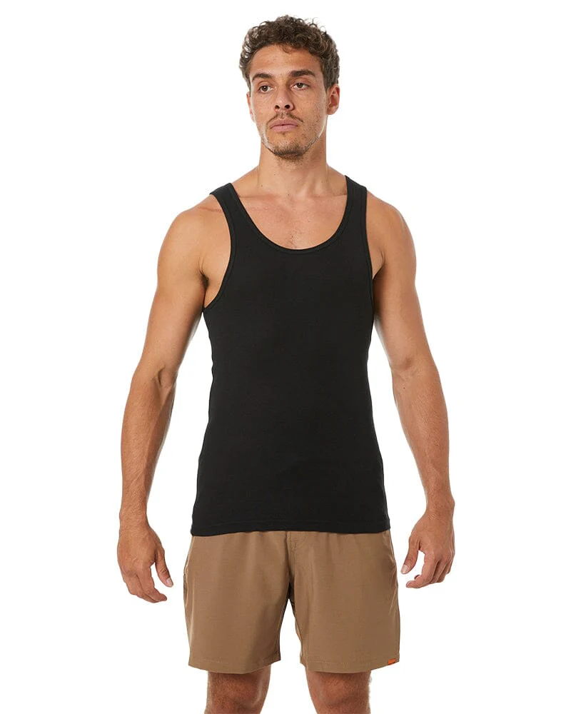 Bamboo Singlet - Black