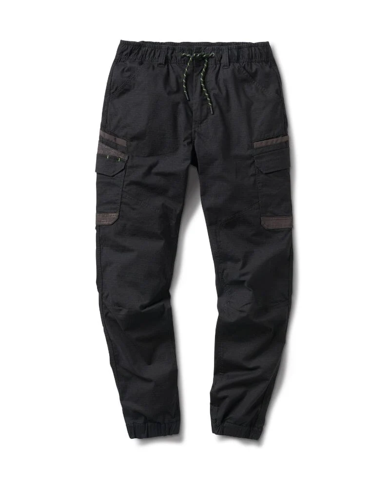 WP-12C Cuffed Elastic Waist Stretch Ripstop Work Pant - Black