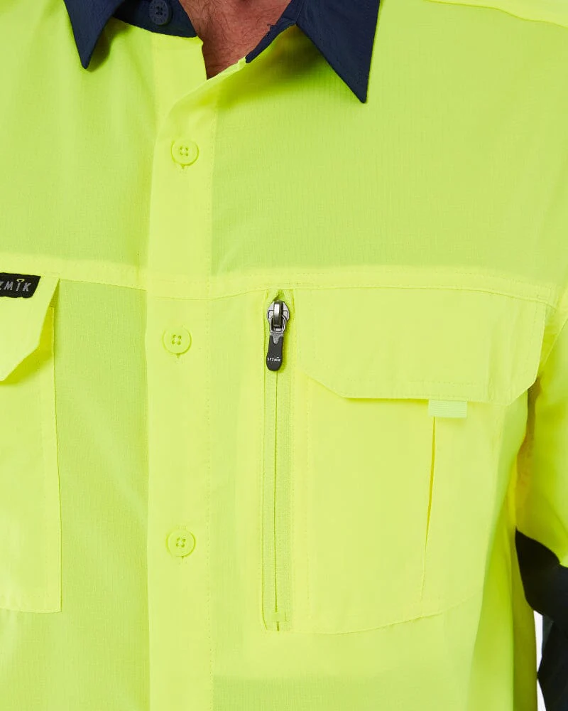 Hi Vis Outdoor Long Sleeve Shirt - Yellow/Navy