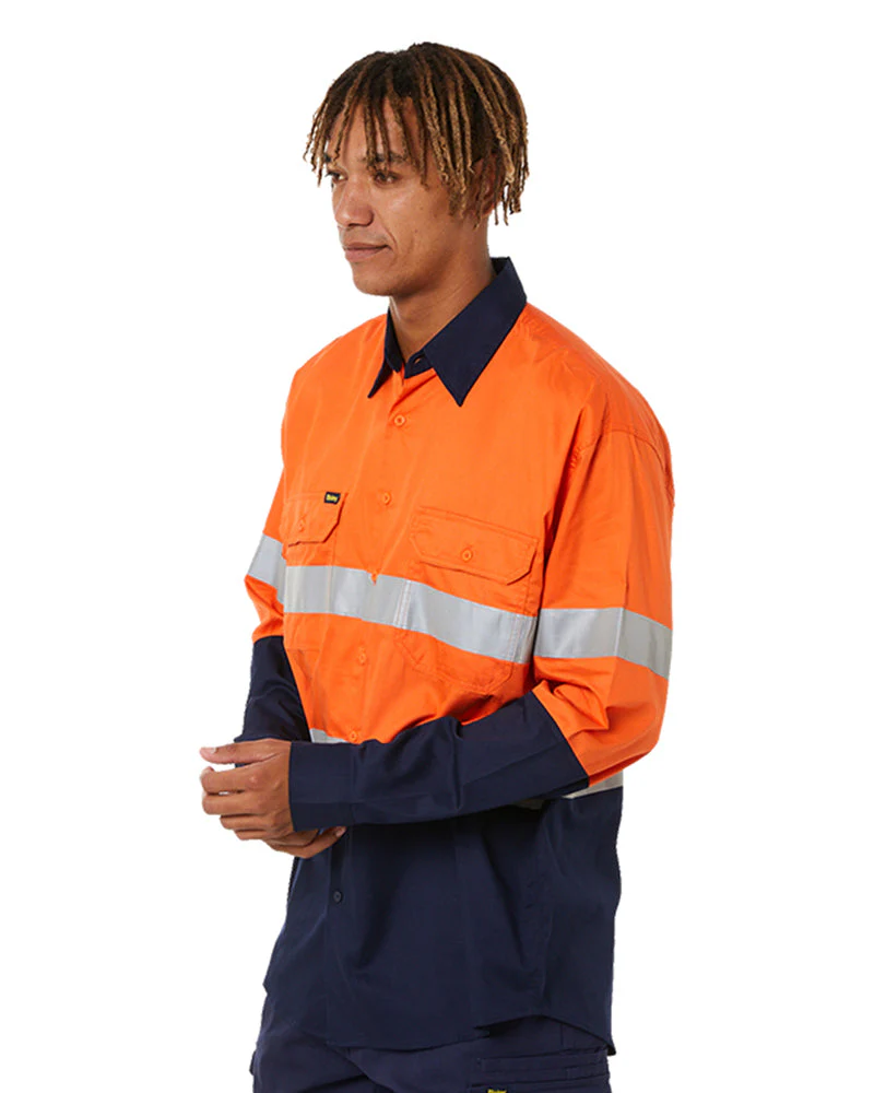 3M Taped Cool Lightweight Shirt LS - Orange/Navy