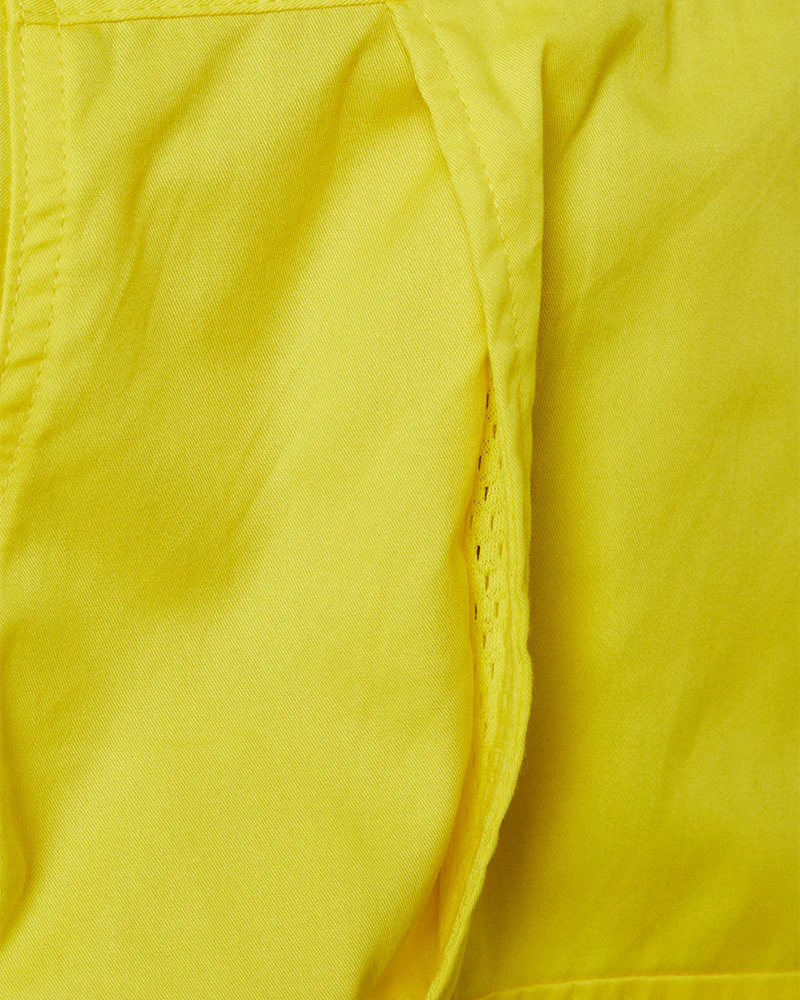 Womens Hi Vis Cool Lightweight LS Drill Shirt - Yellow/Navy