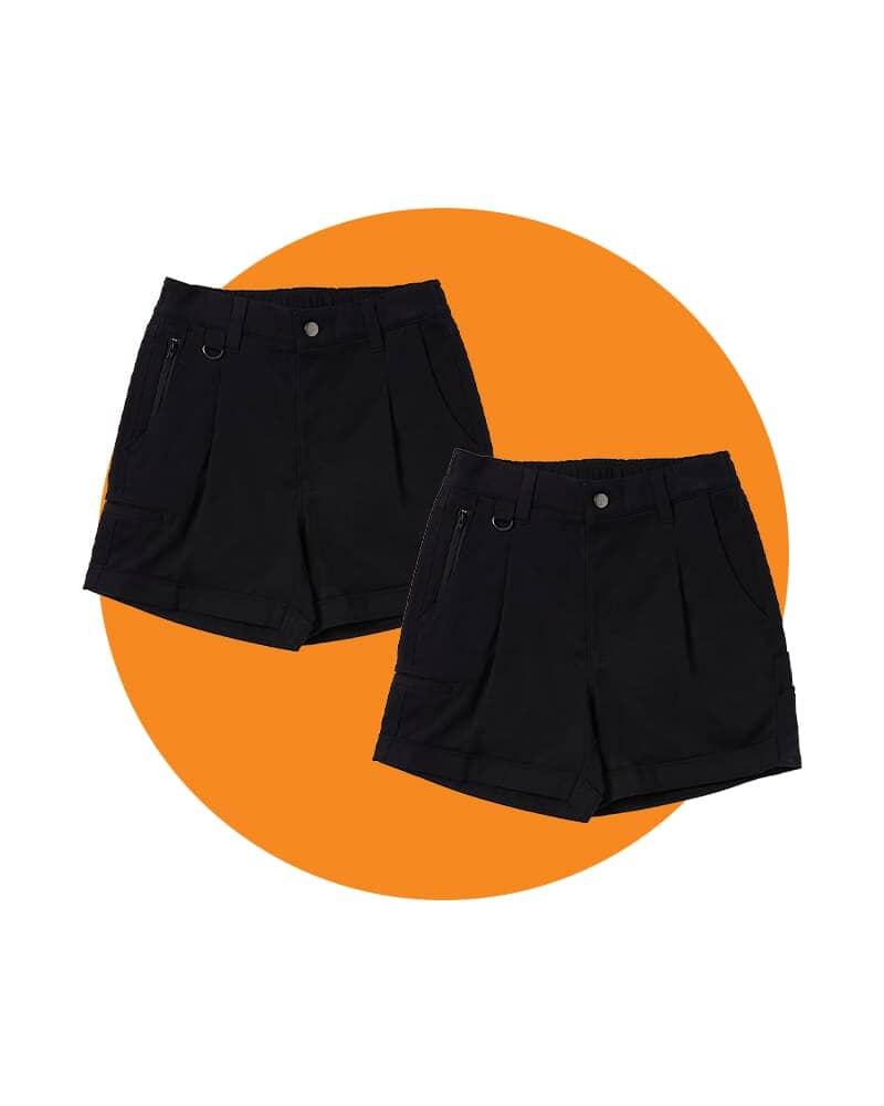 Tradies The Workz Womens Shorts 2 Value Pack - Black