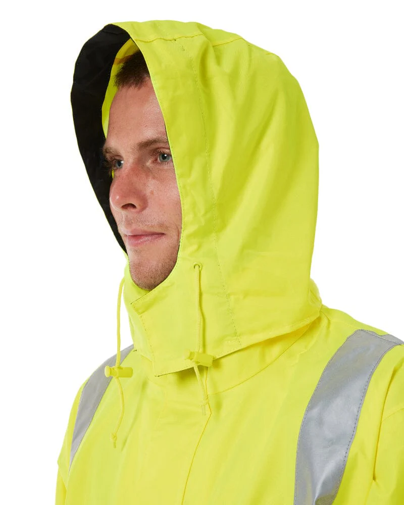 Taped Hi Vis Rain Shell Jacket - Yellow/Navy