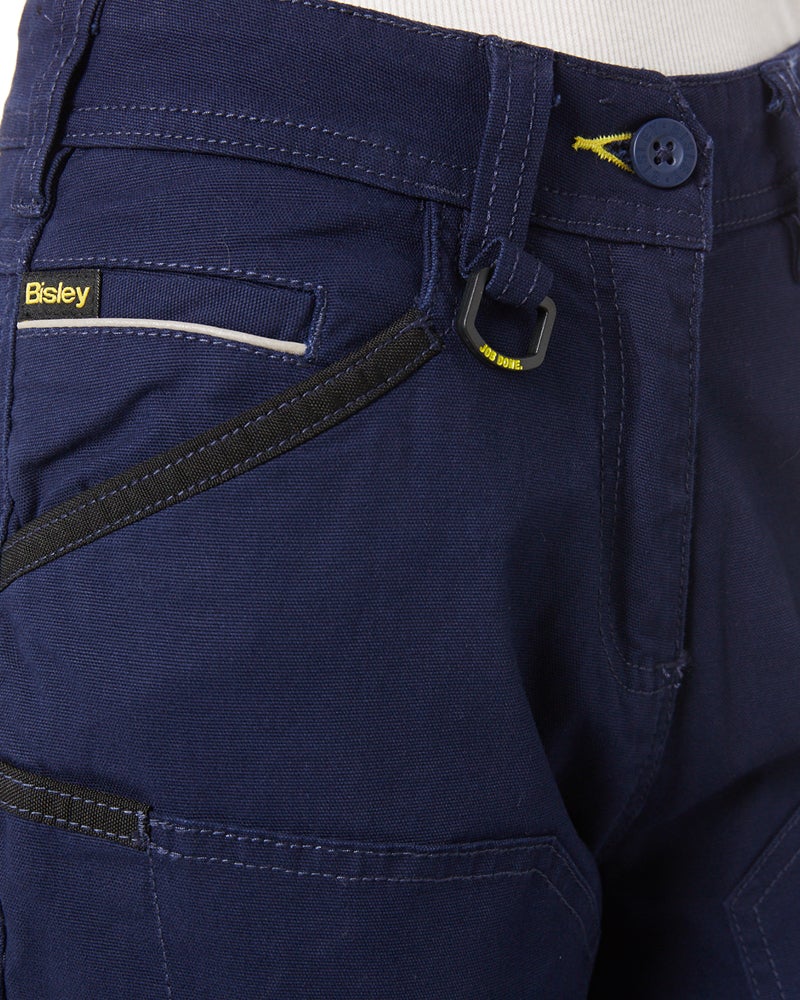 Womens Flex and Move Stretch Cotton Shield Cuff Pants - Navy