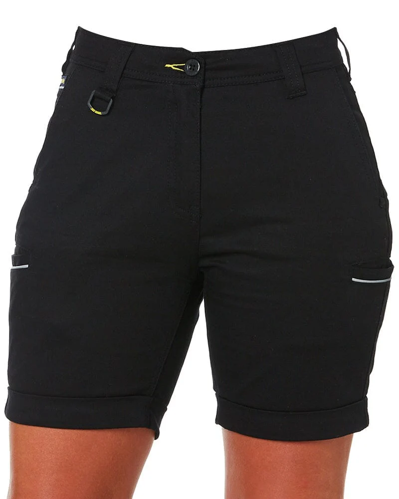Tradies Womens Stretch Cotton Short 2 Value Pack - Black