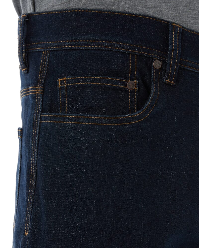 WD-4 Coolmax Stretch Denim Straight Fit Jeans - Dark Blue