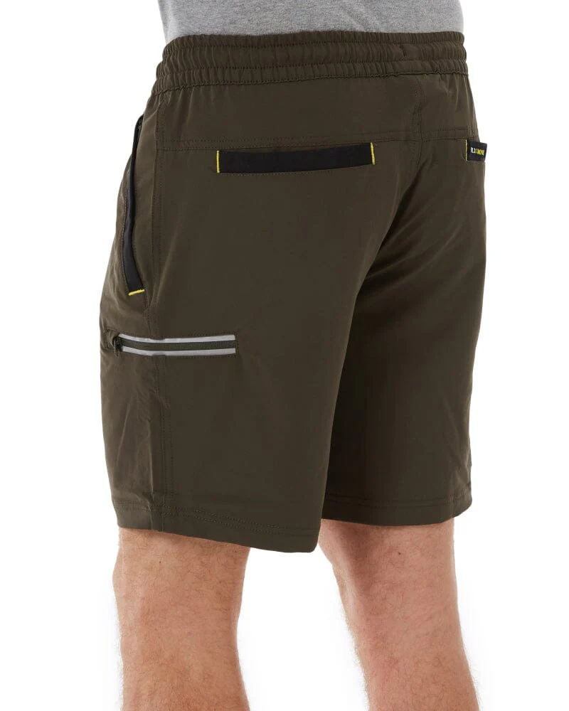 Flex and Move Tradie 4 Way Stretch Elastic Waist Cargo Short - Green