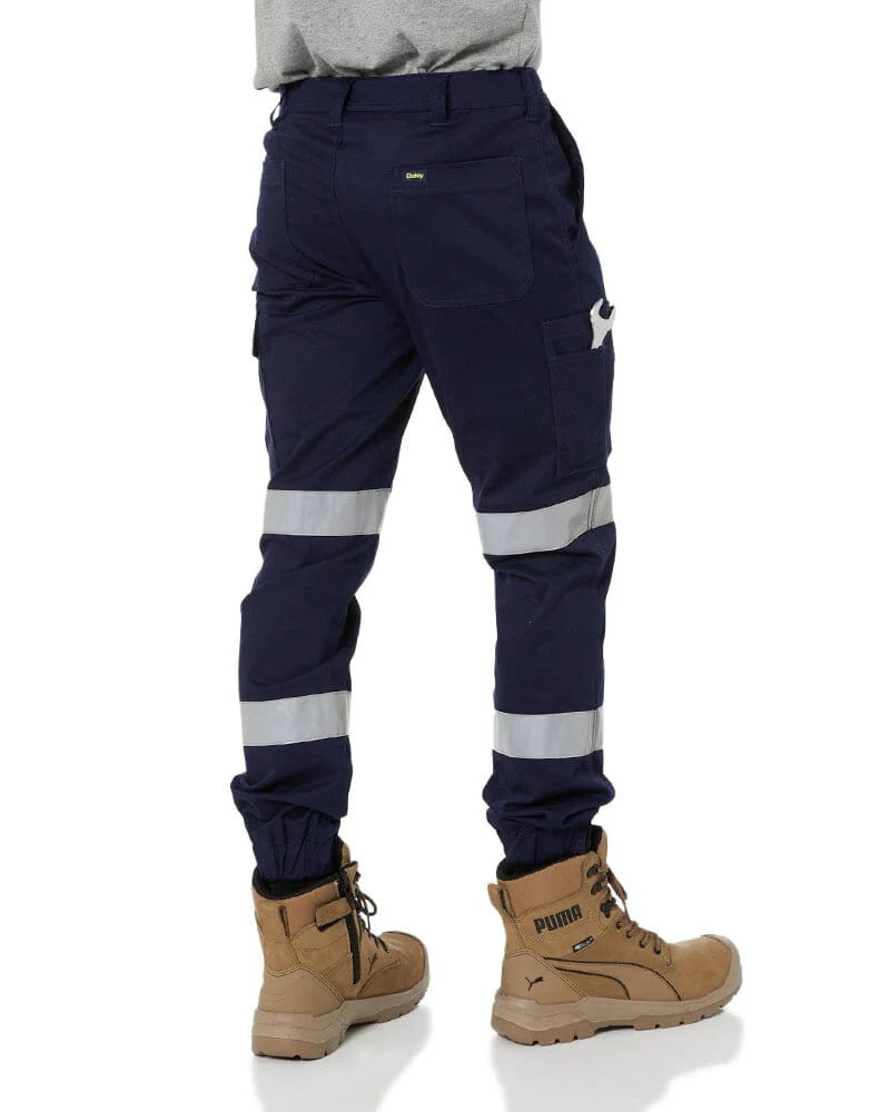 Taped Biomotion Stretch Cotton Drill Cargo Cuffed Pants - Navy