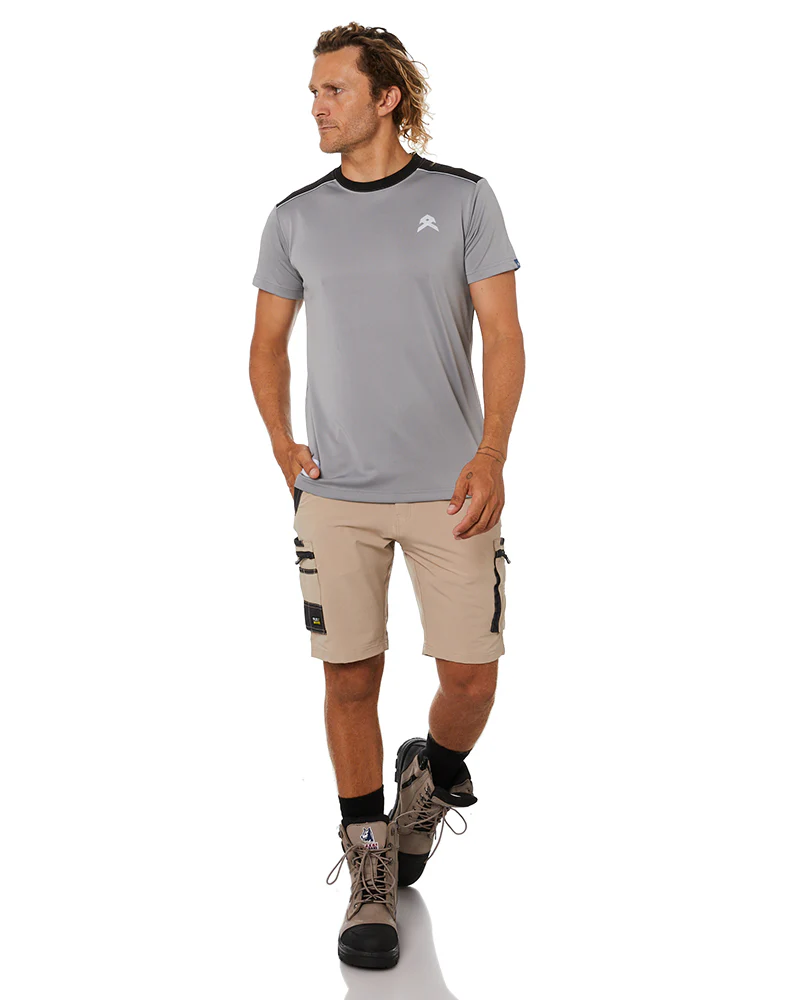 Flex and Move 4-Way Stretch Zip Cargo Short - Stone