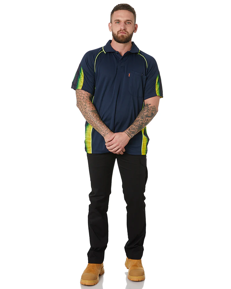 Galaxy Sublimated Polo - Navy/Yellow