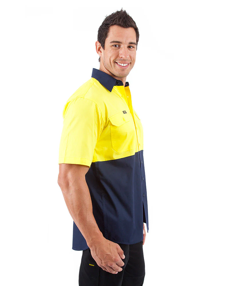 Cool Lightweight Drill Shirt SS - Yellow/Navy