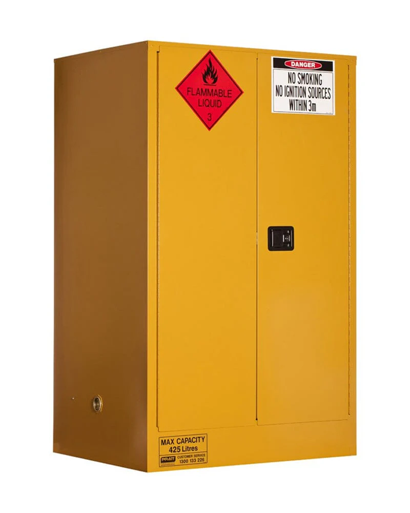 Flammable Liquid Storage Cabinet 425L 2 Doors 3 Shelves - Yellow