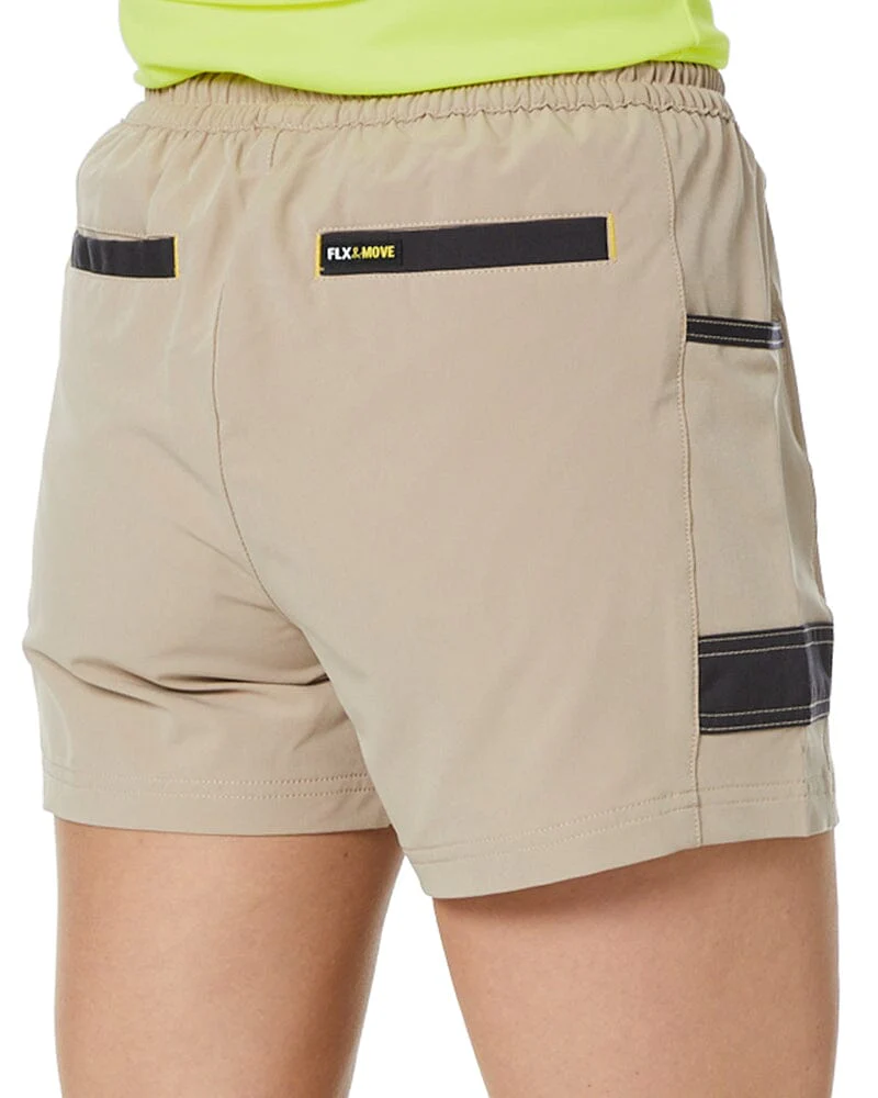 Womens Flex and Move 4-Way Stretch Elastic Waist Short - Stone