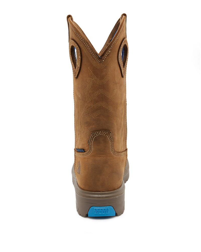 Blue Heeler Square Toe Safety Boot - Distressed Brown