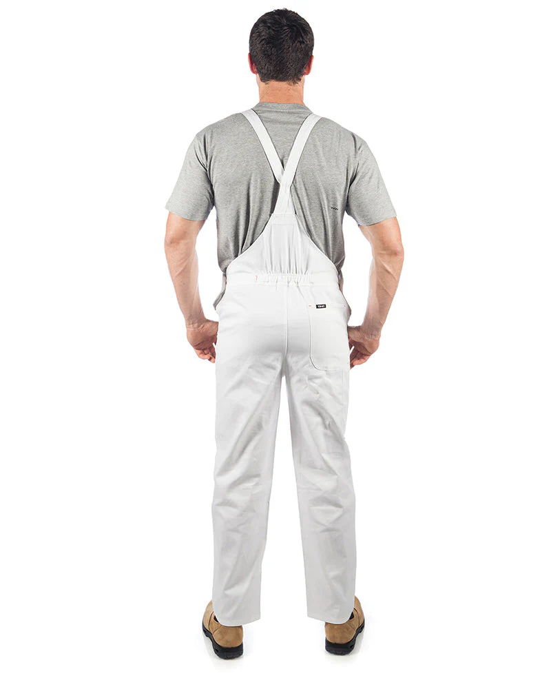 Cotton Drill Bib And Brace Overall - White