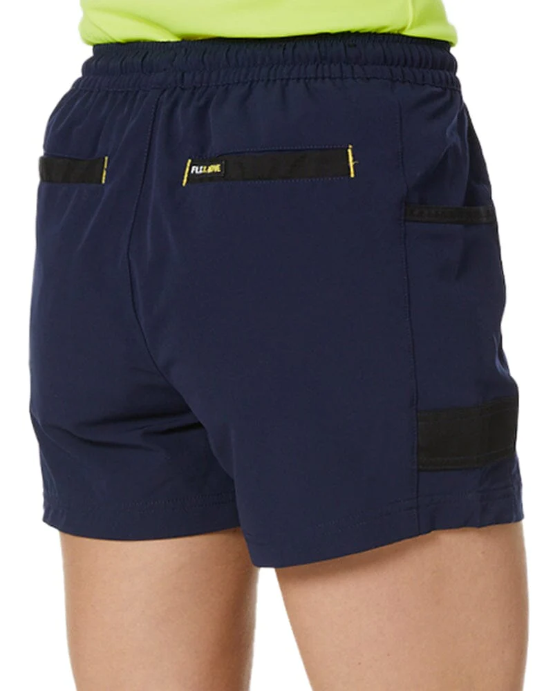 Womens Flex and Move 4-Way Stretch Elastic Waist Short - Navy