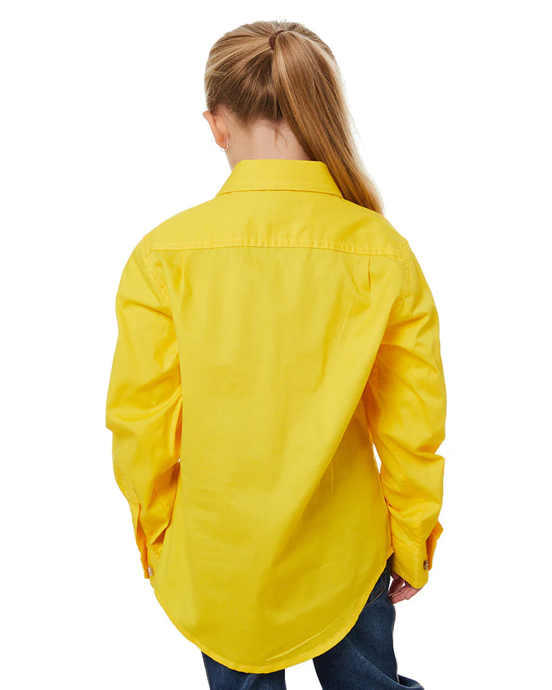 Kids Closed Front Shirt LS - Lemon
