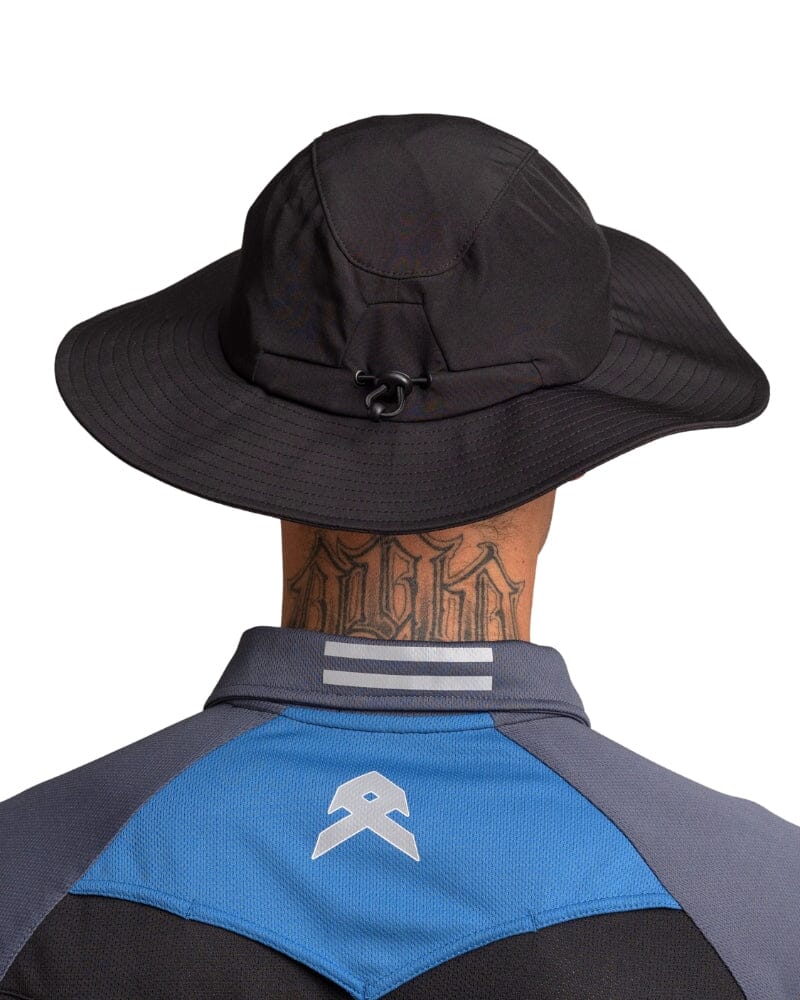 Wide Brim Hat With Legionnaires Flap - Black