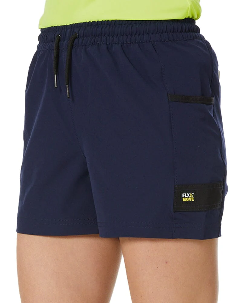Womens Flex and Move 4-Way Stretch Elastic Waist Short - Navy