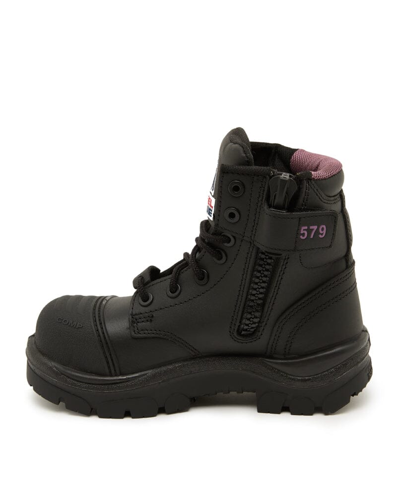 Ladies Argyle Scuff Cap Composite Safety Boot - Black